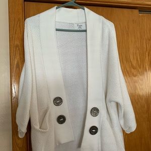 3/4 length sleeve White Sweater